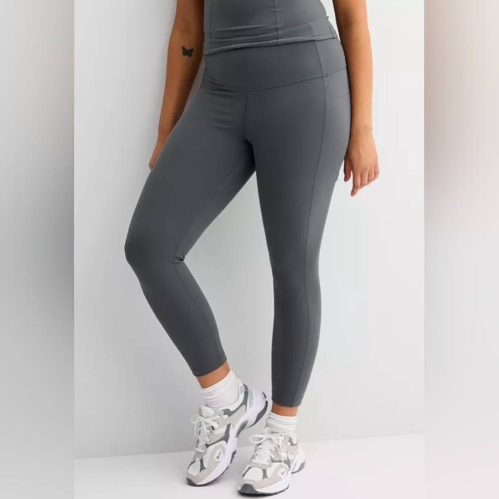 FLX High-Rise Affirmation 7/8 Pocket Leggings Grey Size Medium